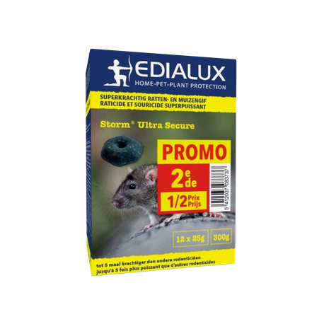 EDIALUX Blocs Contre Rats Et Souris Strom 300g - 2 Pièces 1 EDIALUX Blocs Contre Rats Et Souris Strom 300g - 2 Pièces