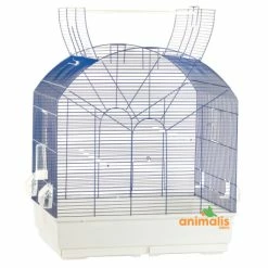Domus Molinari Cage Oiseaux "Gabri" Bleue Avec Fond Blanc - 70x50x79cm