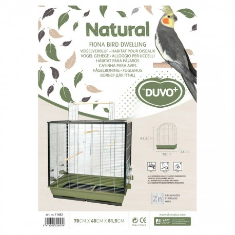 Duvo Cage Pour Oiseaux "Natural Fiona" Vert Olive/zinc - 78x48x81,5cm 2 Duvo Cage Pour Oiseaux "Natural Fiona" Vert Olive/zinc - 78x48x81,5cm - Image 2
