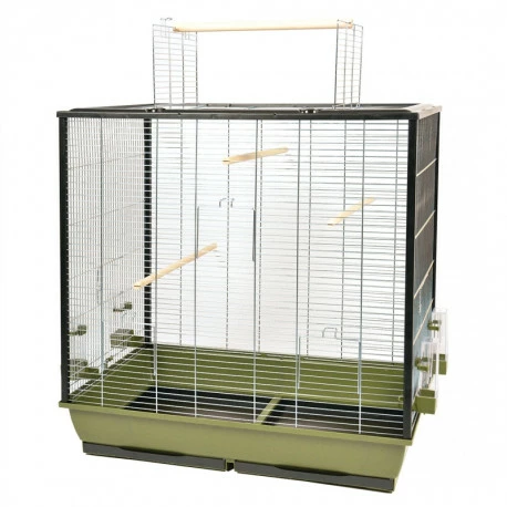 Duvo Cage Pour Oiseaux "Natural Fiona" Vert Olive/zinc - 78x48x81,5cm 1 Duvo Cage Pour Oiseaux "Natural Fiona" Vert Olive/zinc - 78x48x81,5cm