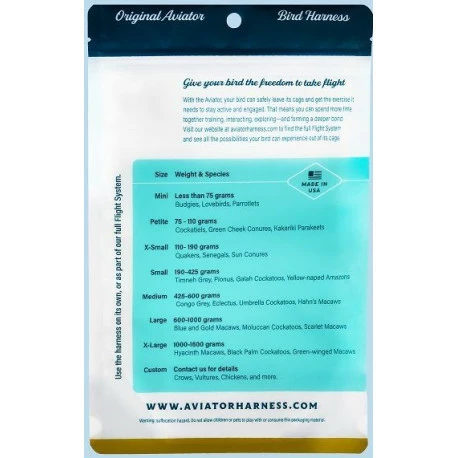 Harnais Pour Perruches Et Perroquets Aviator - XS/Rouge 3 Harnais Pour Perruches Et Perroquets Aviator - XS/Rouge - Image 3