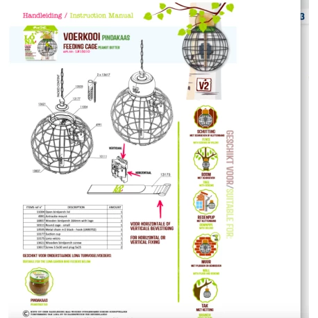 Mangeoire Lona "Voerkooi V2" - Vert - 20x20cm 2 Mangeoire Lona "Voerkooi V2" - Vert - 20x20cm - Image 2
