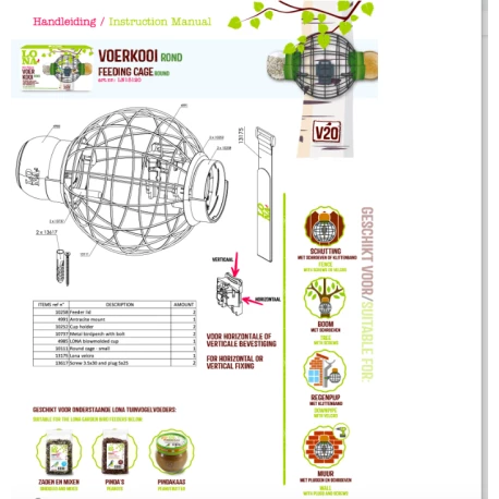 Mangeoire Lona "Voerkooi V20" - Vert - 36x22cm 2 Mangeoire Lona "Voerkooi V20" - Vert - 36x22cm - Image 2