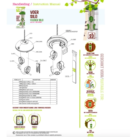 Mangeoire Lona "Voersilo S3" - Vert 2 Mangeoire Lona "Voersilo S3" - Vert - Image 2