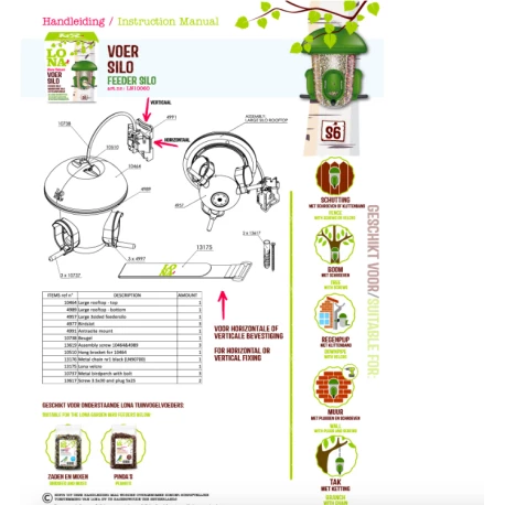 Mangeoire Lona "Voersilo S6" - Vert 2 Mangeoire Lona "Voersilo S6" - Vert - Image 2